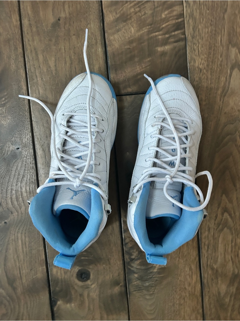 Nike Kids White and Light Blue High-Top Sneakers